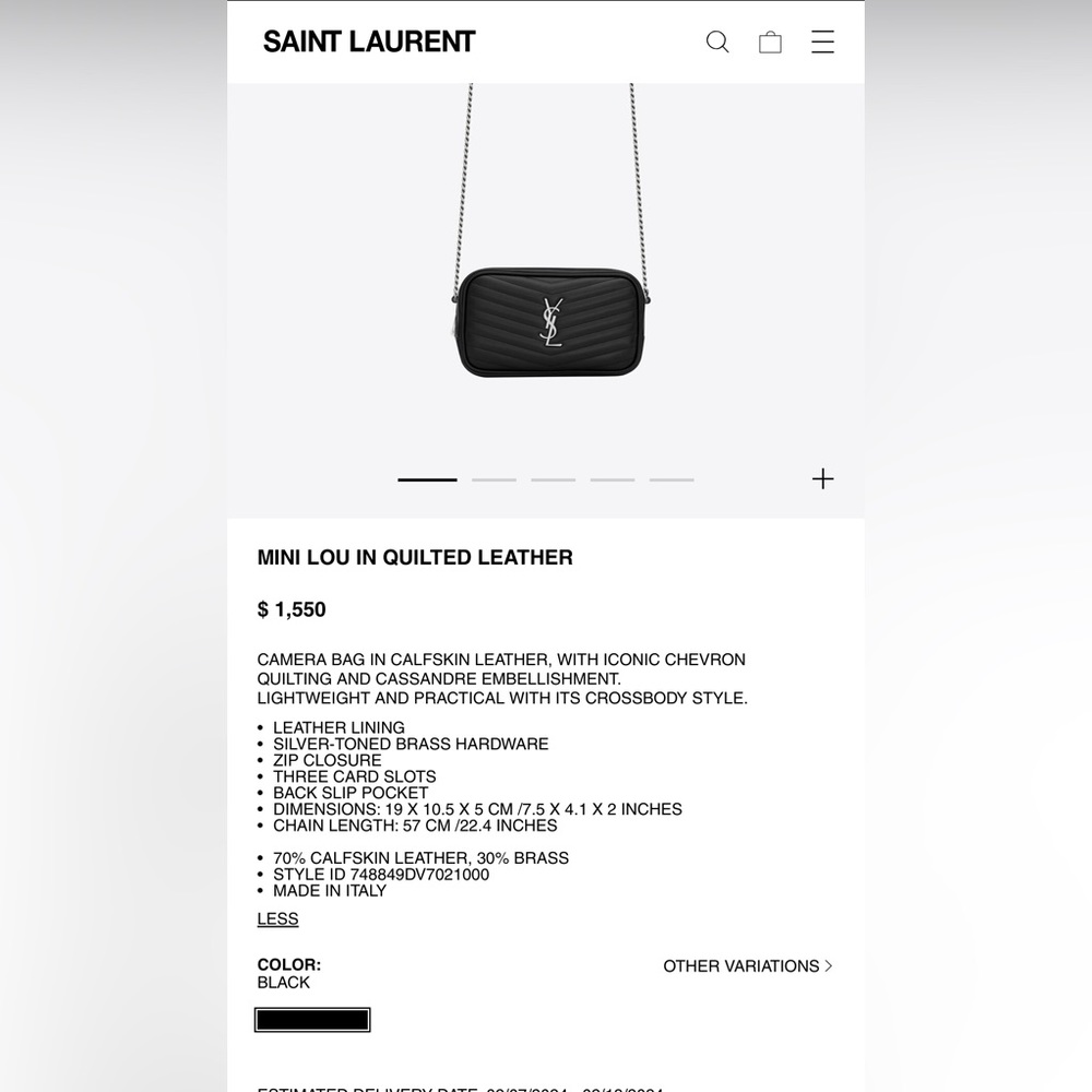 YSl Mini Lou in quilted leather
